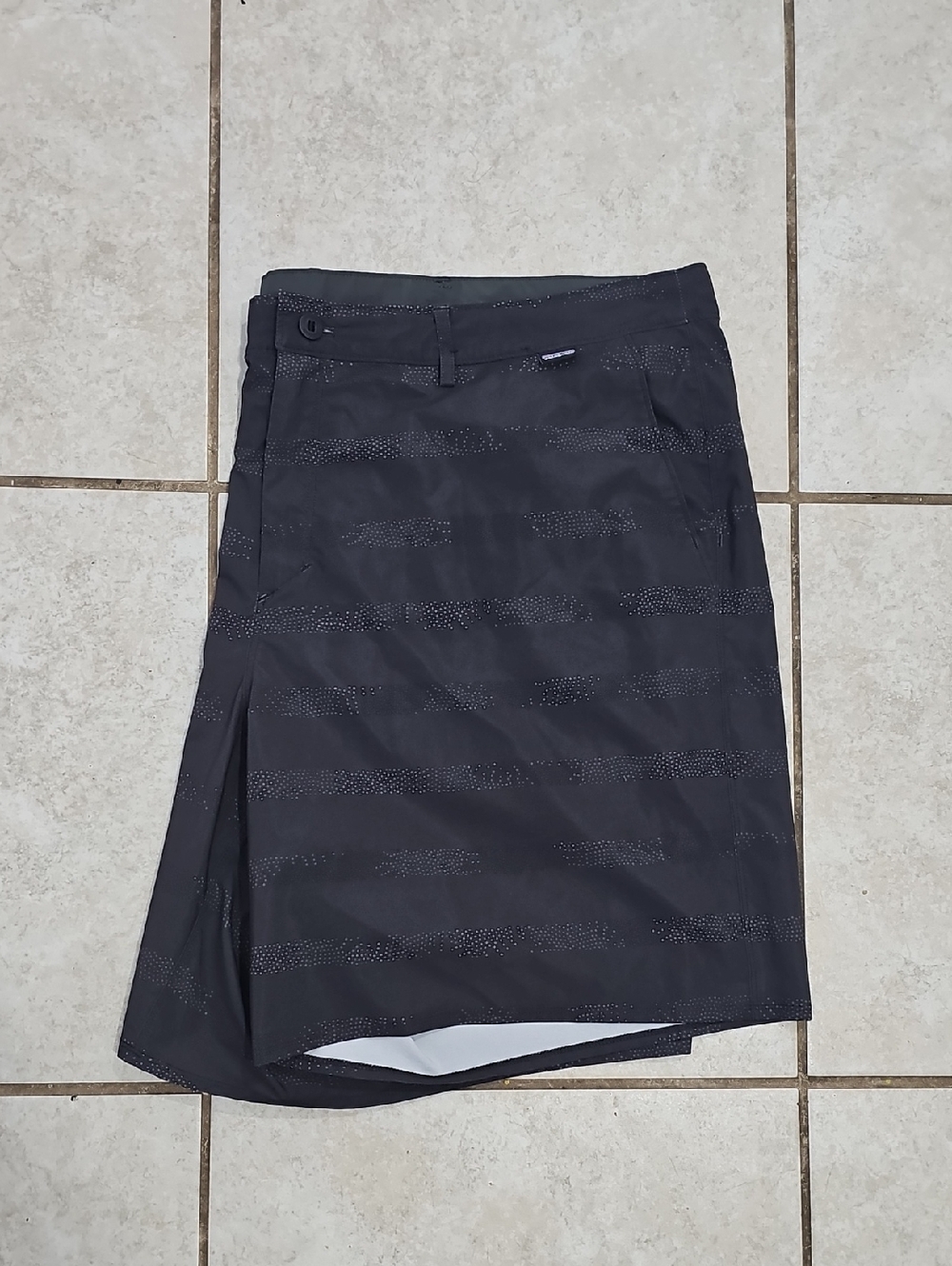 Patagonia Black Hybrid Shorts with Dotted Pattern